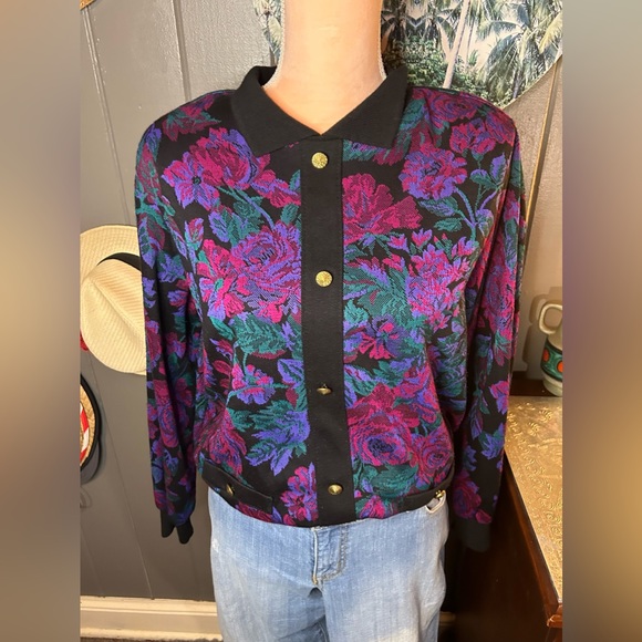 Vintage Rose Style Floral Pullover Sweatshirt Alfred Dunner XL - Picture 1 of 10